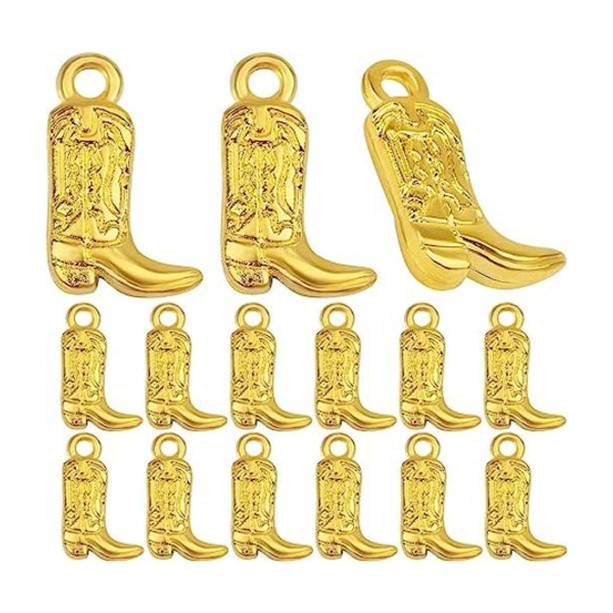 50 colgantes colgantes de aleación estilo vaquero dorado