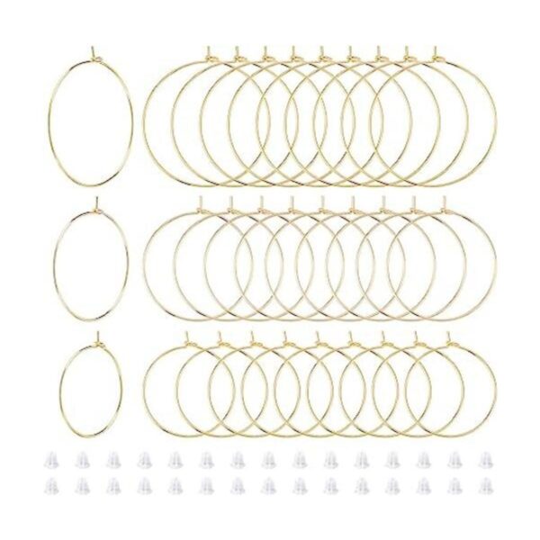 PH PandaHall Aretes de aro de oro de 18 quilates 30_1