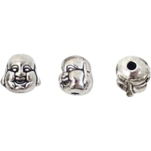 Honbay 30 cuentas de metal espirituales pequeñas de plata_3