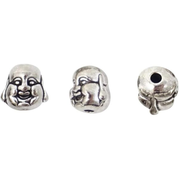 Honbay 30 cuentas de metal espirituales pequeñas de plata_3
