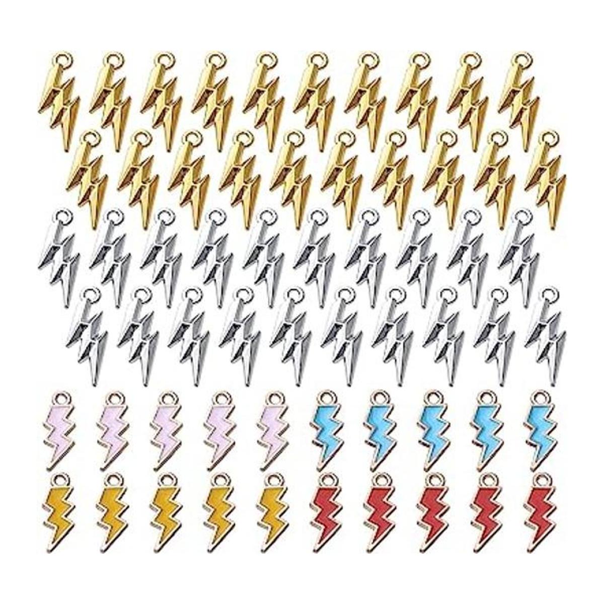 60pcs Lightning Bolt Charm Colgantes de Aleación Flash