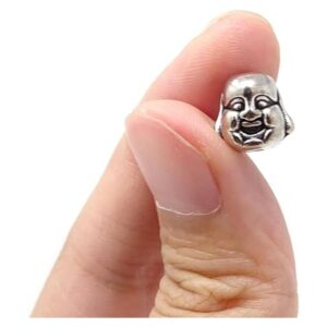 Honbay 30 cuentas de metal espirituales pequeñas de plata_4