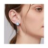 50 postes de pendientes con lazo de acero inoxidable con