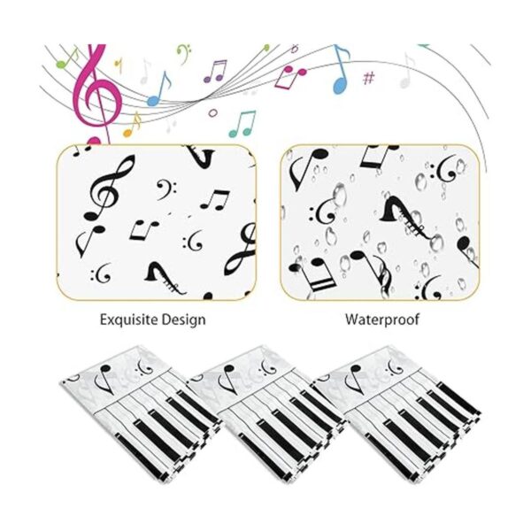 Mantel de 3 piezas de notas musicales de 78.7 x 51.2 in