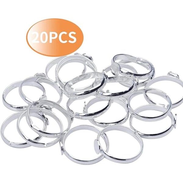 Anillos en blanco 20 anillos en blanco ajustables para