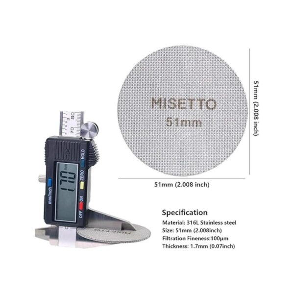 MISETTO SS Pantalla de disco espresso de 2.008 in 100