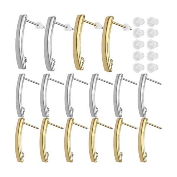 20 pendientes de acero inoxidable de 2 colores con lazo