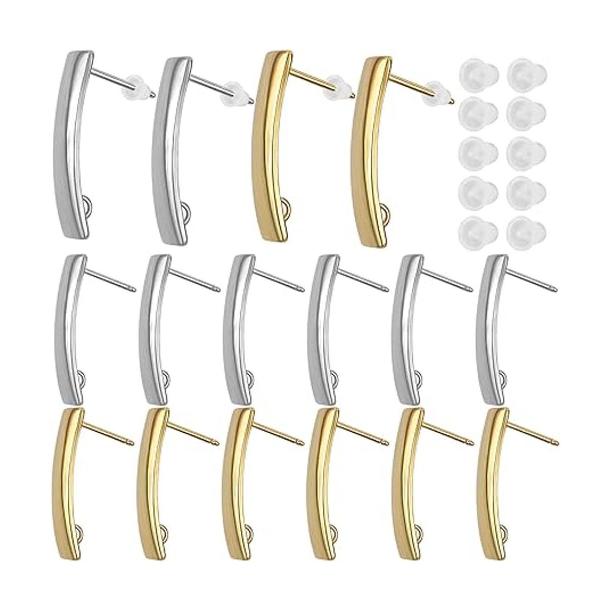 20 pendientes de acero inoxidable de 2 colores con lazo
