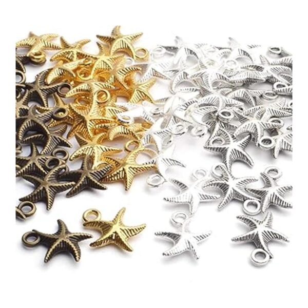 60pcs Antiguo Estrellas de Mar Encantos de Animales de Mar