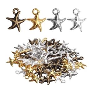 60pcs Antiguo Estrellas de Mar Encantos de Animales de Mar