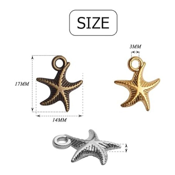 60pcs Antiguo Estrellas de Mar Encantos de Animales de Mar