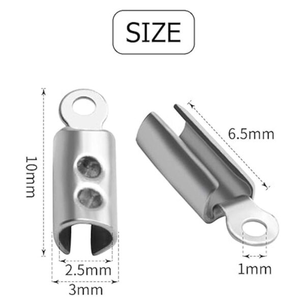 Extremos plegables 200 piezas de acero inoxidable doblado