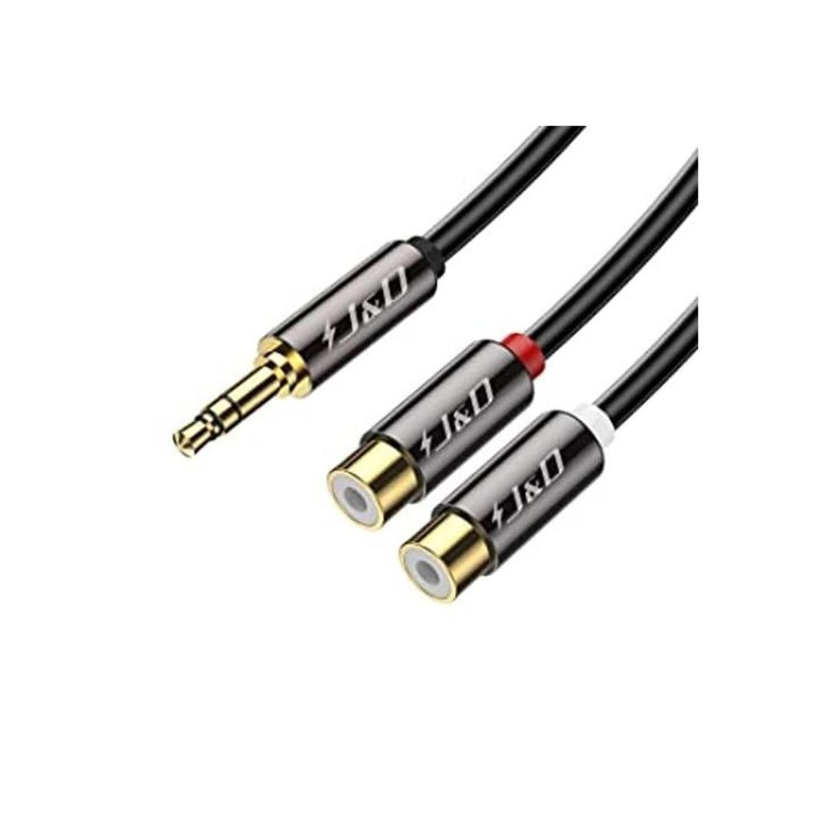 JD Cable RCA de 0.138 in a 2 cables RCA carcasa de cobre