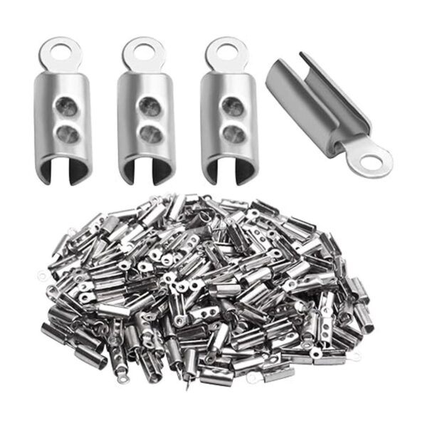 Extremos plegables 200 piezas de acero inoxidable doblado