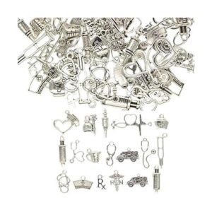 72pcs Plata Antiguo Mixto Enfermera Encantos Enfermera Cap_1