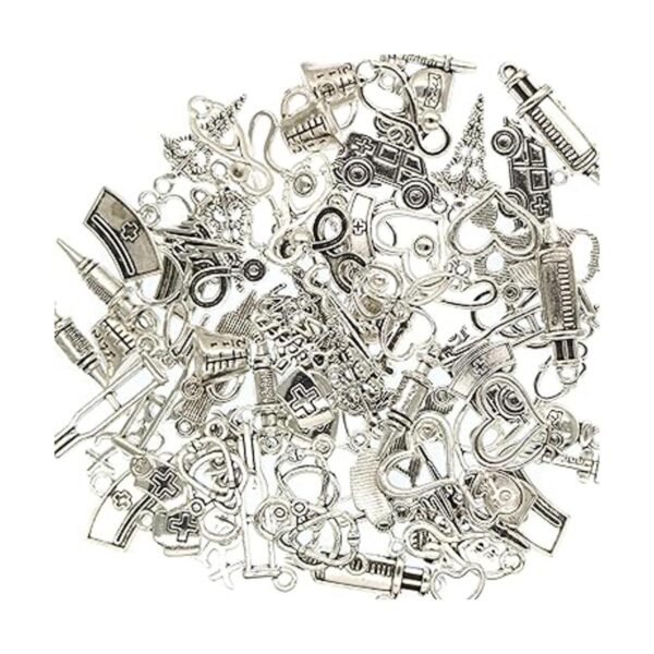 72pcs Plata Antiguo Mixto Enfermera Encantos Enfermera Cap_5
