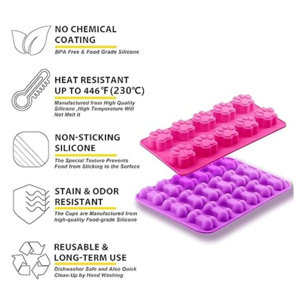 ANAEAT Moldes de silicona reutilizables con forma de pata