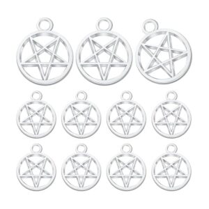 50 colgantes de plata con diseño de estrella de pentagrama