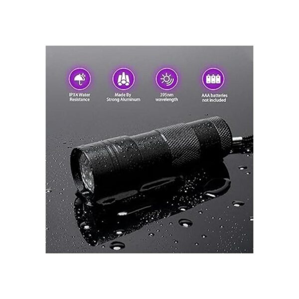 COSOOS Paquete de 2 linternas UV 12 LED de mano de luz_5