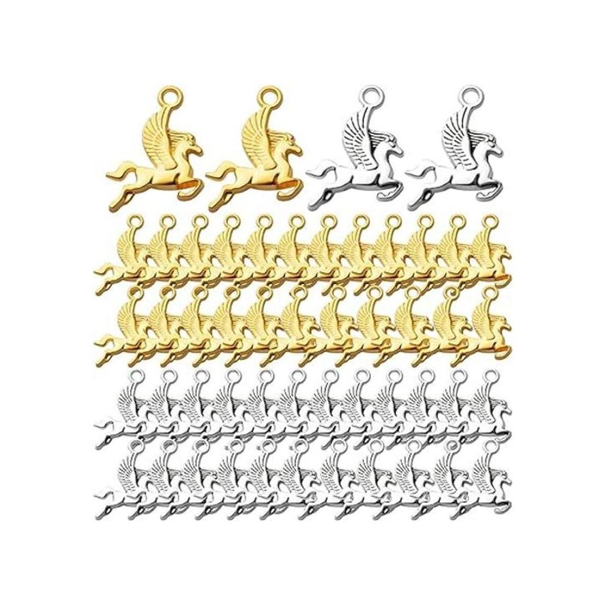 50pcs Flying Horse Charms Colgantes de Aleación Tibetana