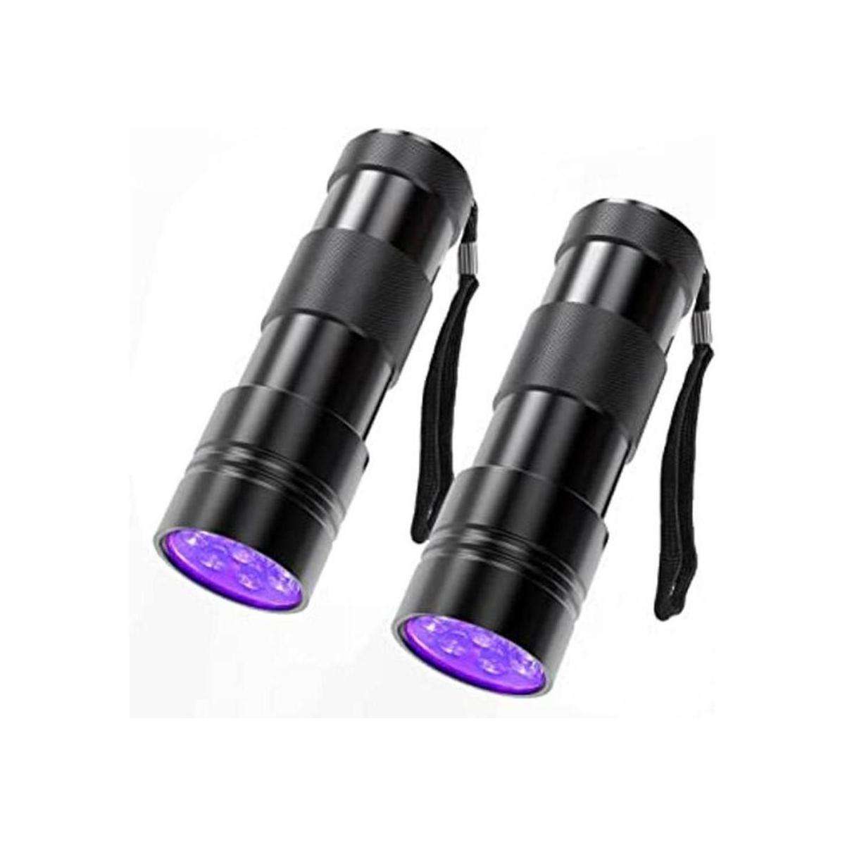 COSOOS Paquete de 2 linternas UV 12 LED de mano de luz