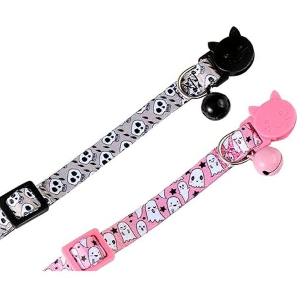 BoomBone 2 collares de calavera para gato collar de gato_3
