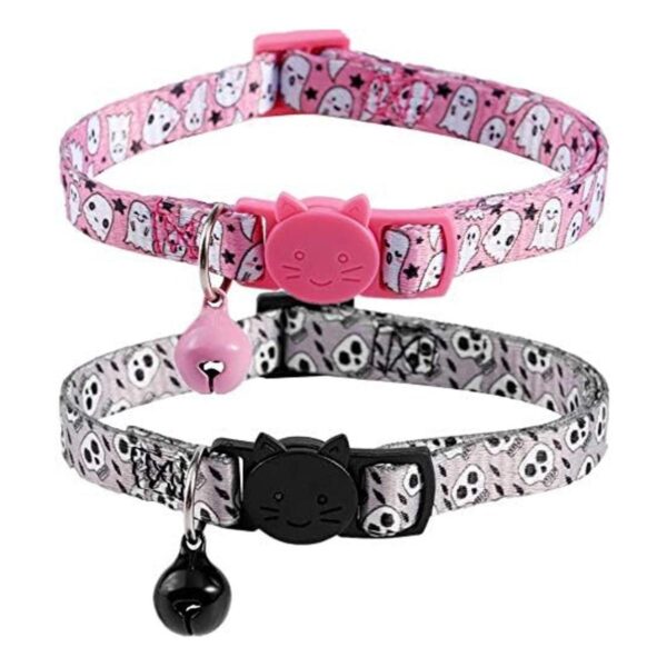 BoomBone 2 collares de calavera para gato collar de gato_1