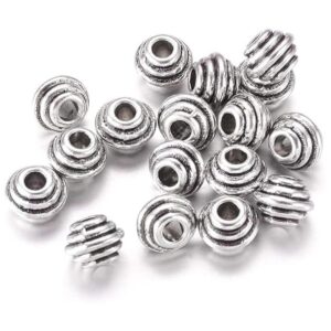 Craftdady 50 cuentas espaciadoras de bicono de plata_1