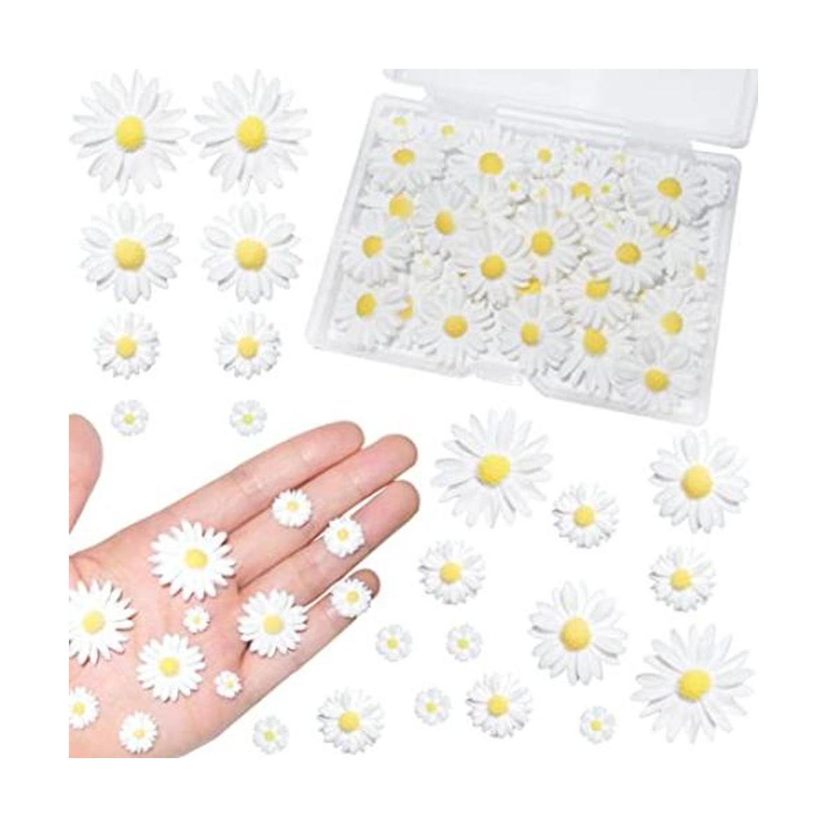 HADDIY Margaritas de resina para manualidades 50 piezas