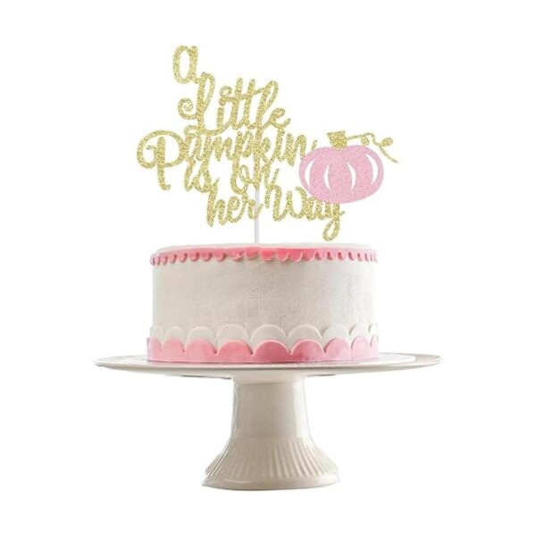 Decoración de tarta con purpurina dorada con diseño de_1