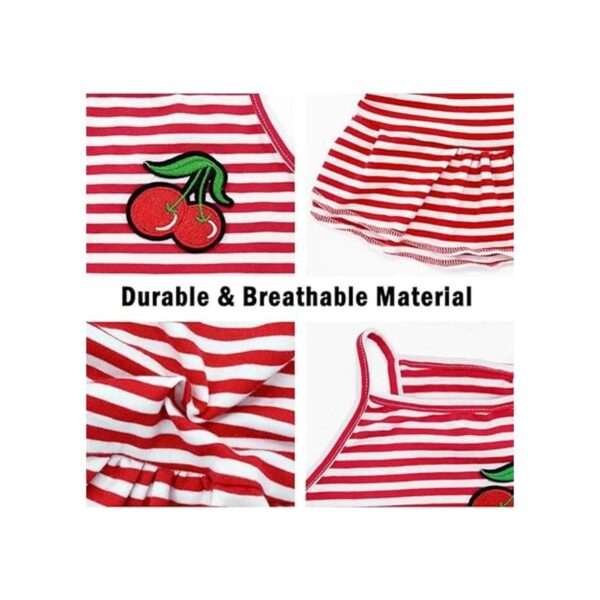 Dog Shirt Striped Skirt Pet Dress Clothes Puppy TShirts_4