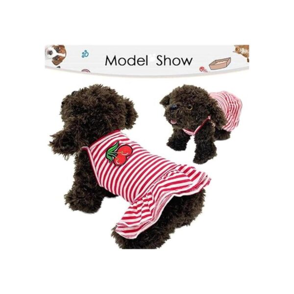 Dog Shirt Striped Skirt Pet Dress Clothes Puppy TShirts_2