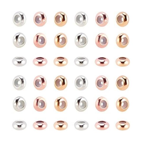 PH PandaHall 60 cuentas de tope de 3 colores de 0.315 in