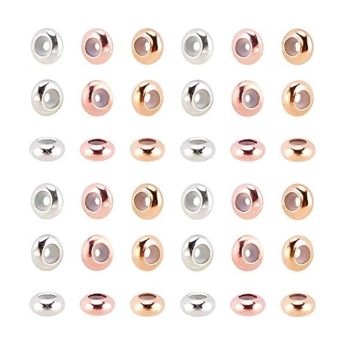 PH PandaHall 60 cuentas de tope de 3 colores de 0.315 in