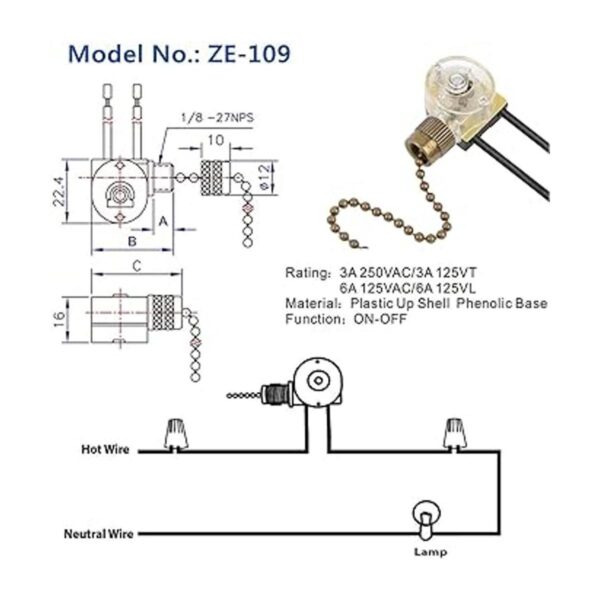 ZE109 Interruptor de luz de ventilador de techo 2_2