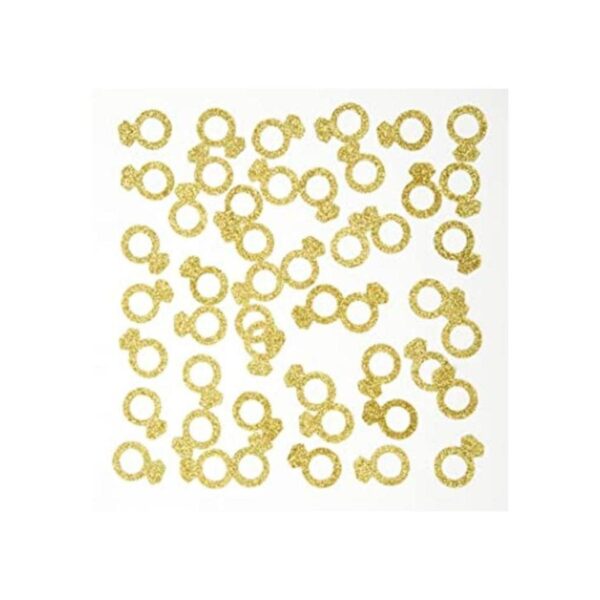 MOWO Anillo de diamante dorado con confeti para decoración_1