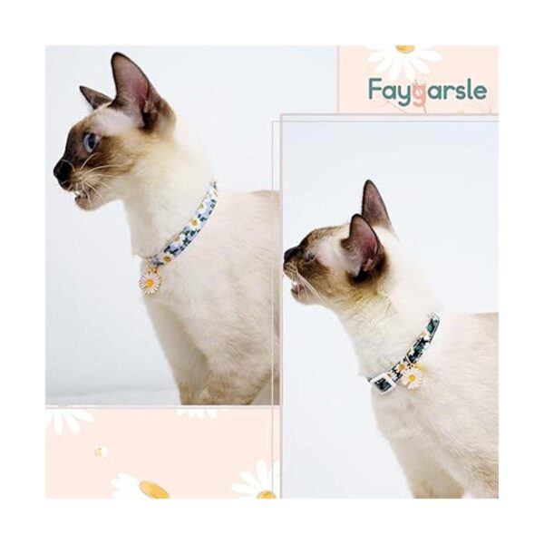 Faygarsle Collares de gato de algodón seguros con dije de_5