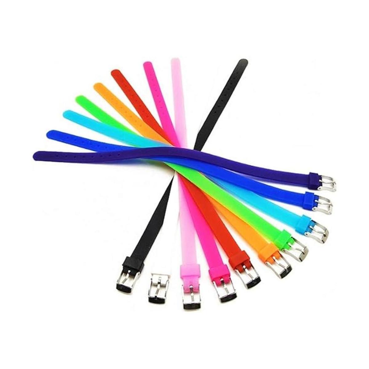 12 pulseras de silicona deslizantes de colores variados