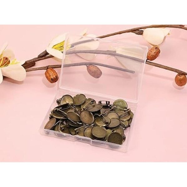 ONLYKXY 50 broches de bronce con base de disco en blanco y_5