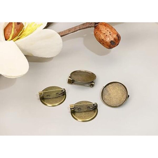 ONLYKXY 50 broches de bronce con base de disco en blanco y_4