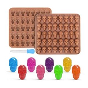 Juome Moldes de silicona para dulces de calavera paquete