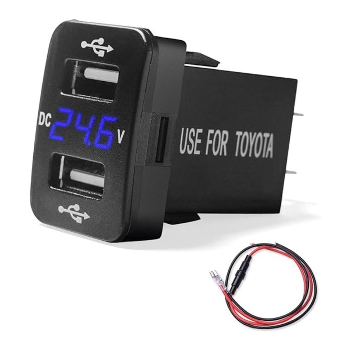 MICTUNING Enchufe de alimentación de cargador USB dual de