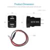 MICTUNING Enchufe de alimentación de cargador USB dual de_3