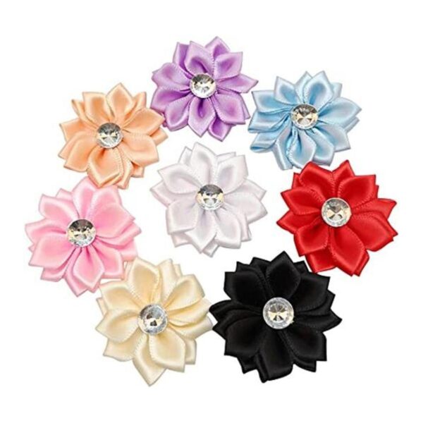Chenkou Craft 40pcs flor de cinta de raso con perla boda_1