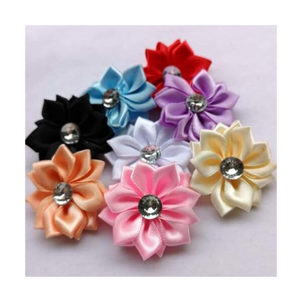 Chenkou Craft 40pcs flor de cinta de raso con perla boda_4