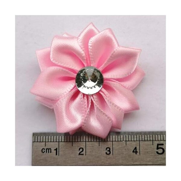 Chenkou Craft 40pcs flor de cinta de raso con perla boda_2