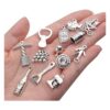56pcs tibetano plata colgantes botella de vino abridor uva