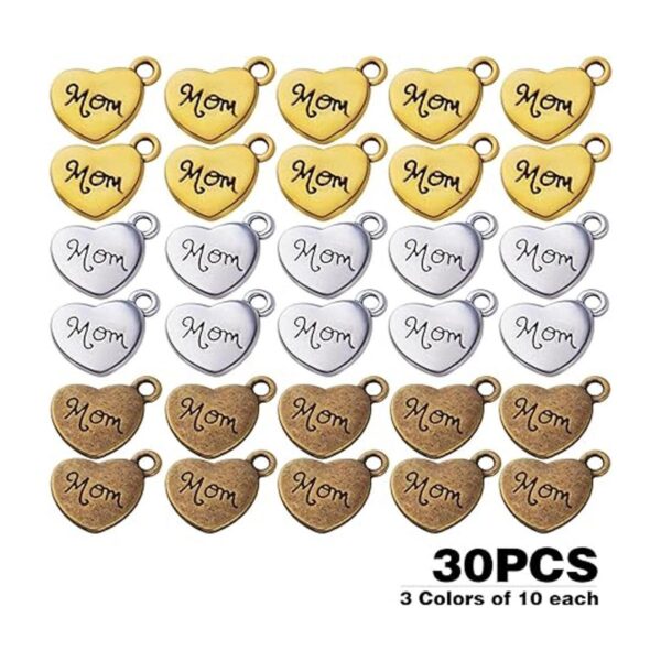 30pcs amor en forma de corazón encantos colgante de