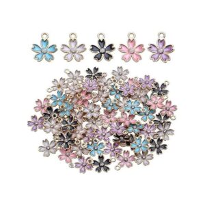 50 dijes de flor de cerezo con dije de flores esmaltadas_1