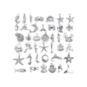BronaGrand 40 dijes mixtos de plata antigua para hacer